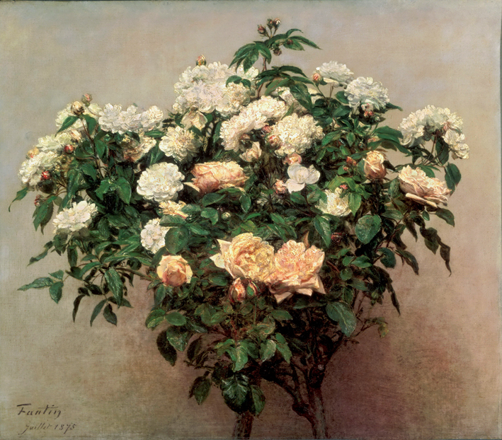  方丹·拉图尔 Fantin-Latour 静物与白玫瑰 Still Life with White Roses
